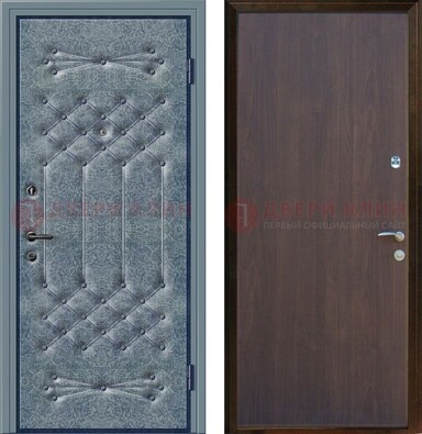 Серая металлическая дверь с винилискожей ДВ-35 в Ступино