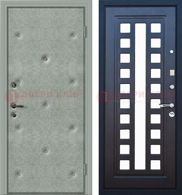 Серая железная дверь с винилискожей ДВ-40 в Ступино