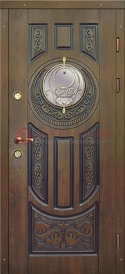 Одностворчатая входная дверь с виноритом и стеклом ДВТ-193 в Ступино