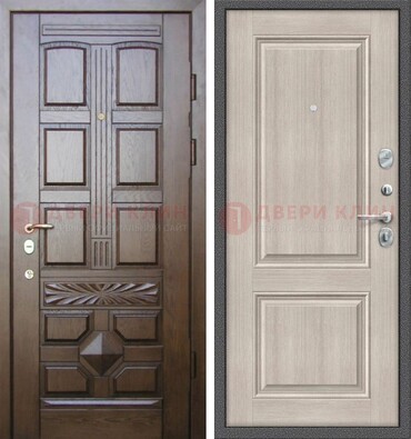 Коричневая металлическая дверь с виноритом ДВТ-223 в Ступино