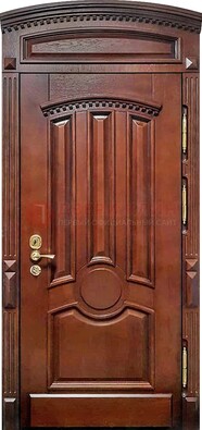 Темная стальная дверь с виноритом и фрамугой ДВТ-238 в Ступино