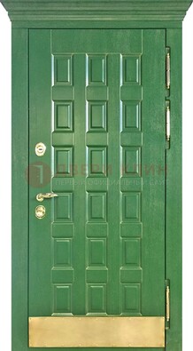Входная зеленая дверь с виноритом для коттеджа ДВТ-249 в Ступино