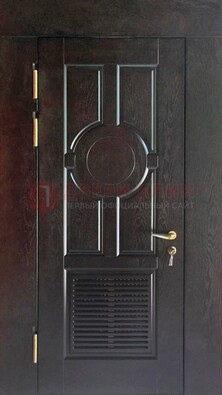 Входная темная дверь винорит с решеткой ДВТ-250 в Ступино