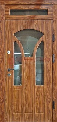 Коричневая классическая входная дверь с виноритом ДВТ-66 в Ступино