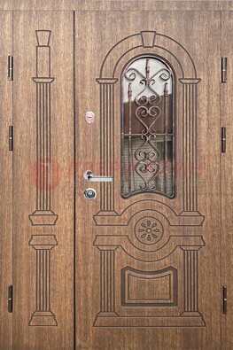 Железная классическая дверь с терморазрывом и рисунком ДВТ-77 в Ступино
