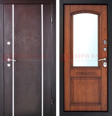 Входная дверь с МДФ и МДФ внутри с зеркалом ДЗ-88 в Ступино