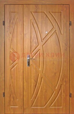 Полуторная металлическая дверь с МДФ золотой дуб ПЛ-17 в Ступино