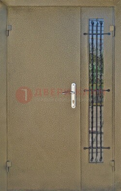 Тамбурная дверь Порошок со стеклом и ковкой ПЛ-20 в Ступино